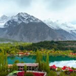 Shangrila Resort lake and mountains in Skardu, Pakistan